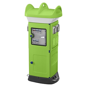 GEWISS - GEWGW68855G QMC63B - CABLATO - BIFACCIALE - 4 PRESE CIVILI 16A - IP55 - VERDE