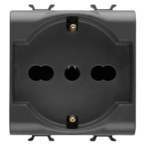 GEWISS - GEWGW12204 PRESA STANDARD ITALIANO/TEDESCO 250V ac - 2P+T 16A BIVALENTE - 2 MODULI - NERO SATINATO - CHORUSMART