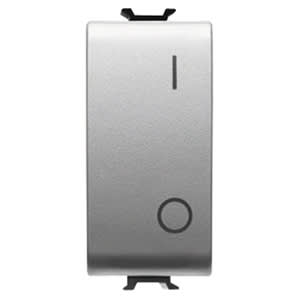 GEWISS - GEWGW14004 INTERRUTTORE BIPOLARE 250V ac - 16AX - NEUTRO - SIMBOLO 0/1 - 1 MODULO - TITANIO - CHORUSMART