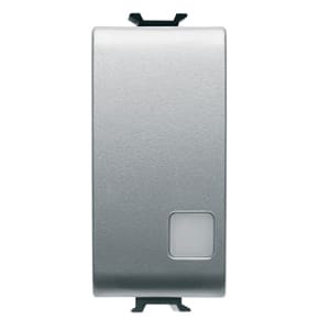 GEWISS - GEWGW14133 PULSANTE UNIPOLARE 250V ac - NA 16A ILLUMINABILE - CON LENTE NEUTRA SOSTITUIBILE - 1 MODULO - TITANIO - CHORUSMART