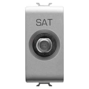 GEWISS - GEWGW14371 PRESA TV/SAT SCHERMATURA CLASSE A - CONNETTORE F FEMMINA - DIRETTA CON PASSAGGIO DI CORRENTE - 1 MODULO - TITANIO - CHORUSMART