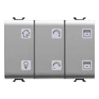 GEWISS - GEWGW14785A PULSANTIERA CON SIMBOLI INTERCAMBIABILI - CON ATTUATORE TAPPARELLE - KNX - 6+1 CANALI - 3 MODULI - TITANIO - CHORUSMART