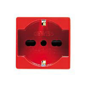 GEWISS - GEWGW20296 PRESA STANDARD ITALIANO/TEDESCO 250V ac - PER LINEE DEDICATE - 2P+T 16A BIVALENTE - P40 - 2 MODULI - ROSSO - SYSTEM