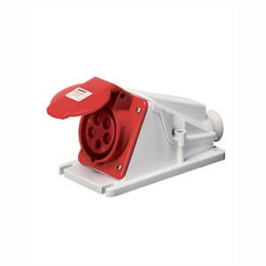 GEWISS - GEWGW62495 PRESA FISSA DA PARETE A 90° - IP44 - 3P+N+T 32A 480-500V 50/60HZ - NERO - 7H - CABLAGGIO A VITE