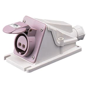 GEWISS - GEWGW62555 PRESA FISSA DA PARETE A 90° - IP44 - 2P 32A 20-25V e 40-50V c.c. - BIANCO - 10H - CABLAGGIO A VITE