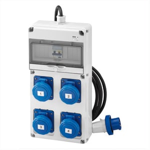 GEWISS - GEWGW68216N Q-DIN 10 ASC - MOBILE E PORTATILE - CON CAVO E SPINA - 4 2P+T 16A IEC309 - IP65