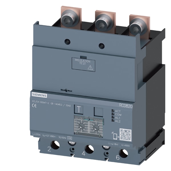 SIEMENS SIE3VA92230RL30 MOD. RCD820 X 3VA22 3P I=250A U=127-690V