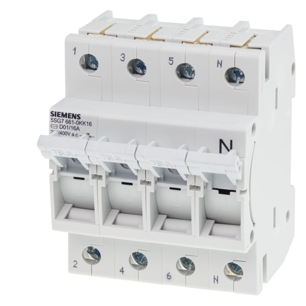 SIEMENS SIE5SG76610KK16 SEZ.SC.MINIZED D01 16A 3P+N FUS. 2-16A