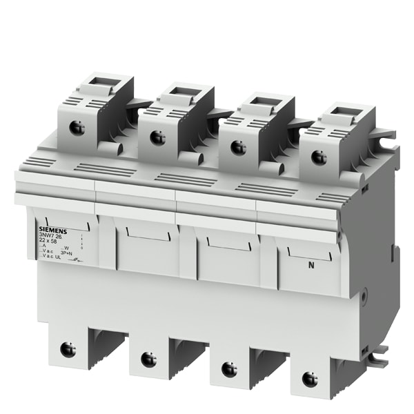 SIEMENS SIE3NW7262 BASE SEZ.X FUS. 22X58 100A 3P+N SEGN.