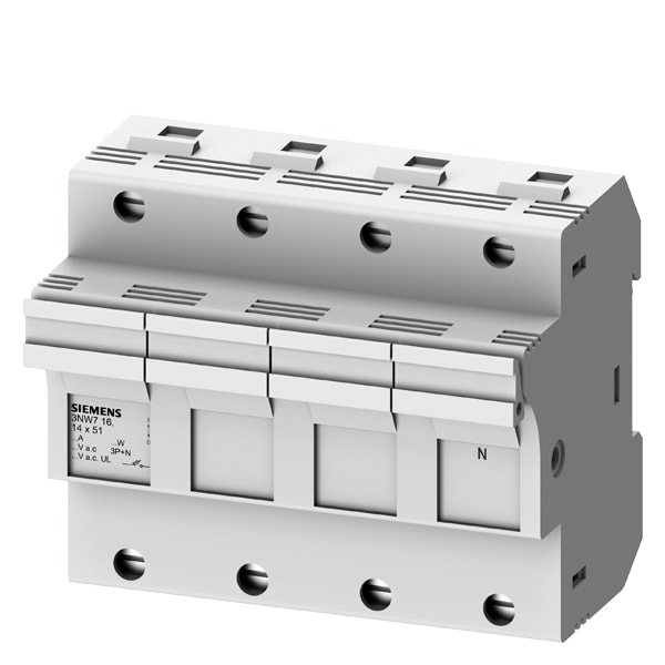 SIEMENS SIE3NW7161 BASE SEZ.X FUS. CILINDR.14X51 3P+N