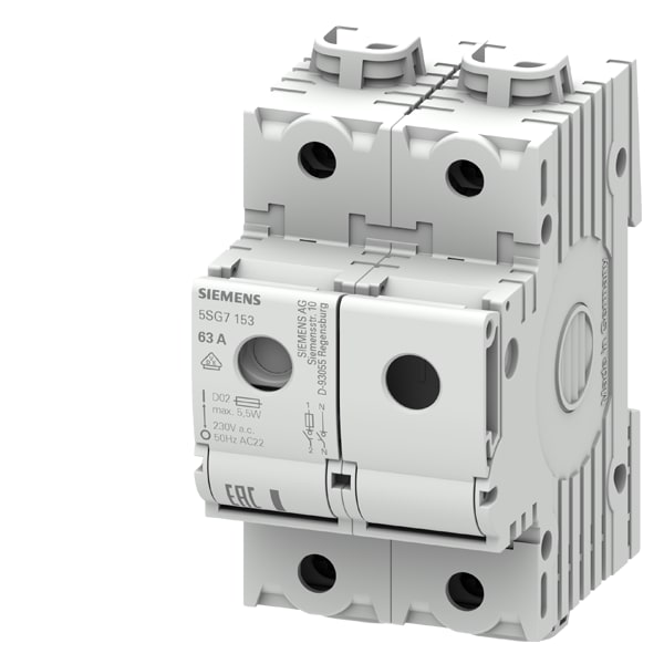 SIEMENS SIE5SG7153 SEZIONATORE MINIZED D02 63A 1P+N P=70MM