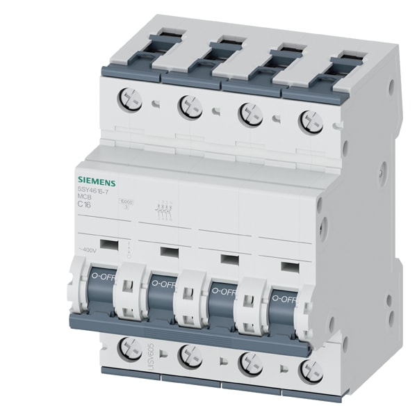 SIEMENS SIE5SY46167 INT MT 3P+N C16 ICN 10KA ICU 20KA