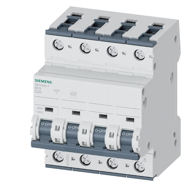 SIEMENS SIE5SY54207 INT MT 10KA 15KA 4P C20 1000VCC