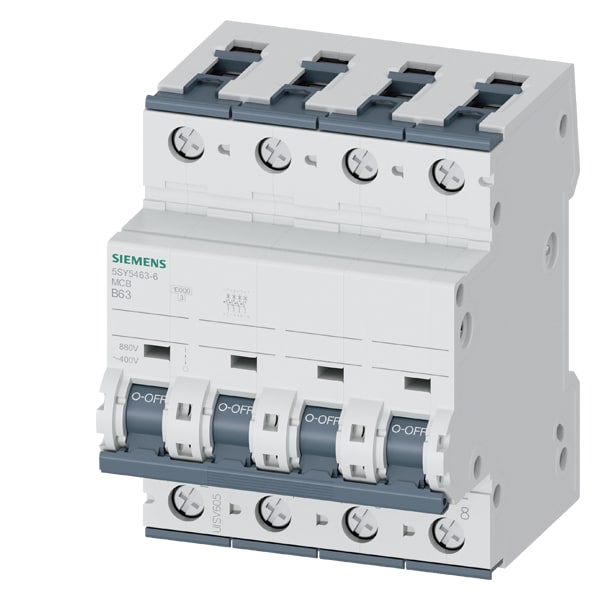 SIEMENS SIE5SY54636 INT MT 10KA 15KA 4P B63 1000VCC