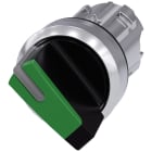 SIEMENS - SIE3SU10522BC400AA0 Selettore, illuminabile, 22 mm, rotondo, in metallo lucido, colore verde