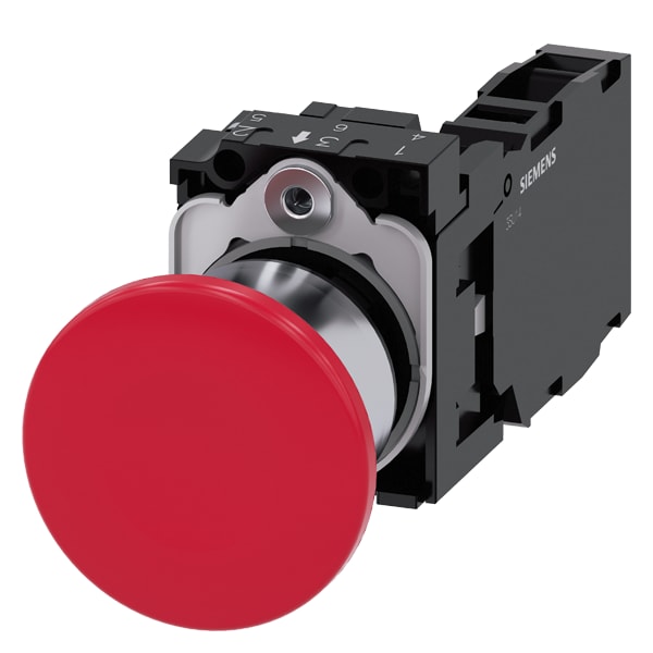 SIEMENS SIE3SU11501BA201FA0 PULS.FUNGO MANT.TRAZ.ROSSO 1NO+1NC VITE