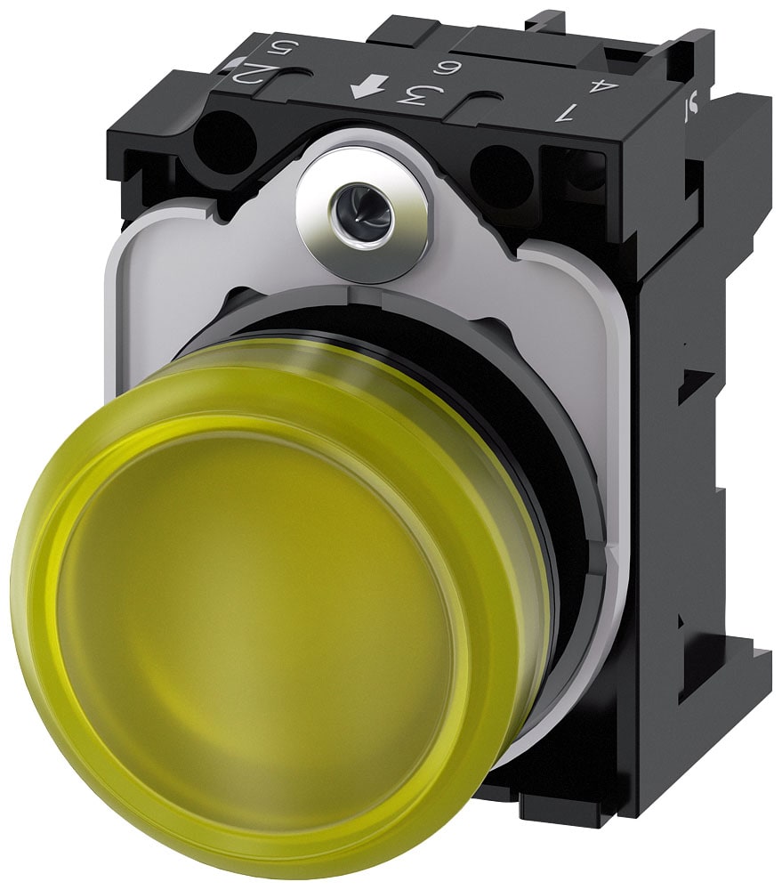 SIEMENS - SIE3SU11066AA301AA0 IND.LUM.GIALLO LENTE LISCIA LED 230V AC