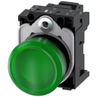 SIEMENS - SIE3SU11066AA403AA0 Indicatore luminoso, 22 mm, rotondo, in plastica, colore verde, gemma, liscia, AC 230 V