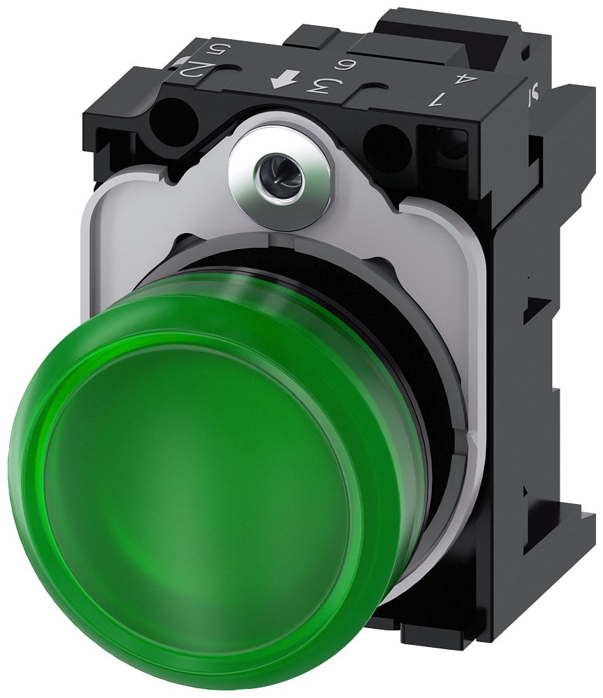 SIEMENS - SIE3SU11026AA403AA0 IND.LUM.VERDE LENTE LISC.MOLL.LED 24V UC