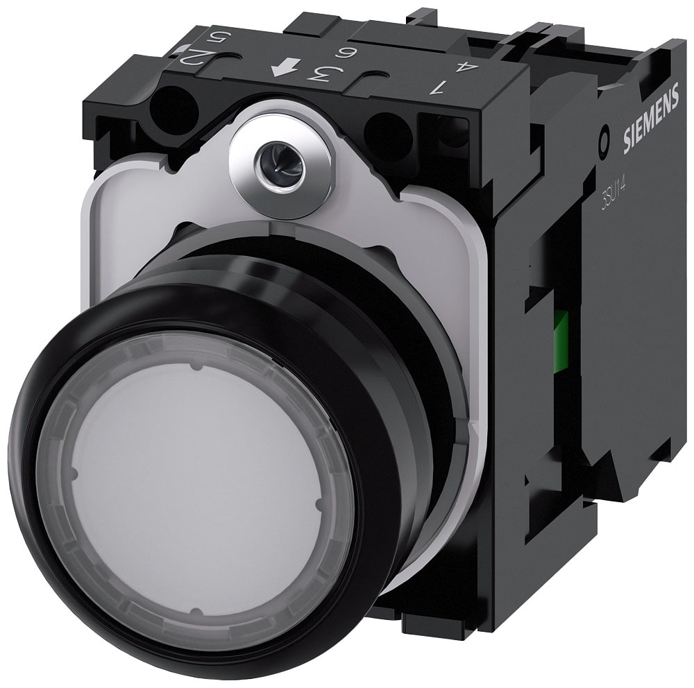 SIEMENS - SIE3SU11020AB701BA0 PULS.LUM.PIATTO TRASP.LED 24V UC 1NA