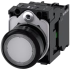 SIEMENS - SIE3SU11020AB701BA0 Pulsante, illuminato, 22 mm, rotondo, in plastica, trasparente, 1NO, AC/DC 24 V