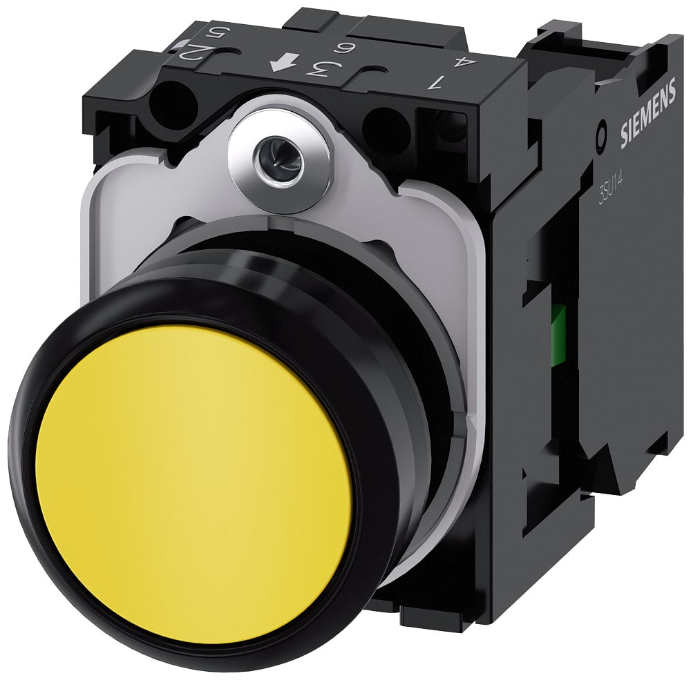 SIEMENS - SIE3SU11000AB301BA0 PULS. PIATTO GIALLO 1NA