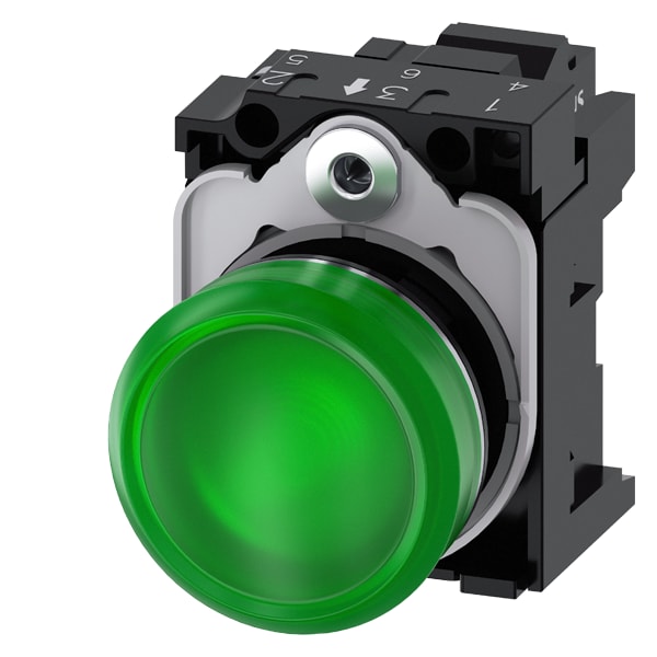 SIEMENS SIE3SU11526AA403AA0 IND.LUM.VERDE LENTE LISC.MOLL.LED 24V UC