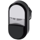 SIEMENS - SIE3SU10013BB610AA0 Pulsante doppio, illuminato, 22 mm, rotondo, in plastica, colore bianco, nero