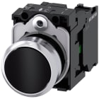 SIEMENS - SIE3SU11500AB101BA0 Pulsante, 22 mm, rotondo, in metallo lucido, colore nero, bottone, 1NO