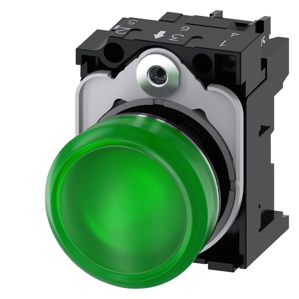 SIEMENS SIE3SU11526AA401AA0 IND.LUM.VERDE LENTE LISCIA LED 24V UC