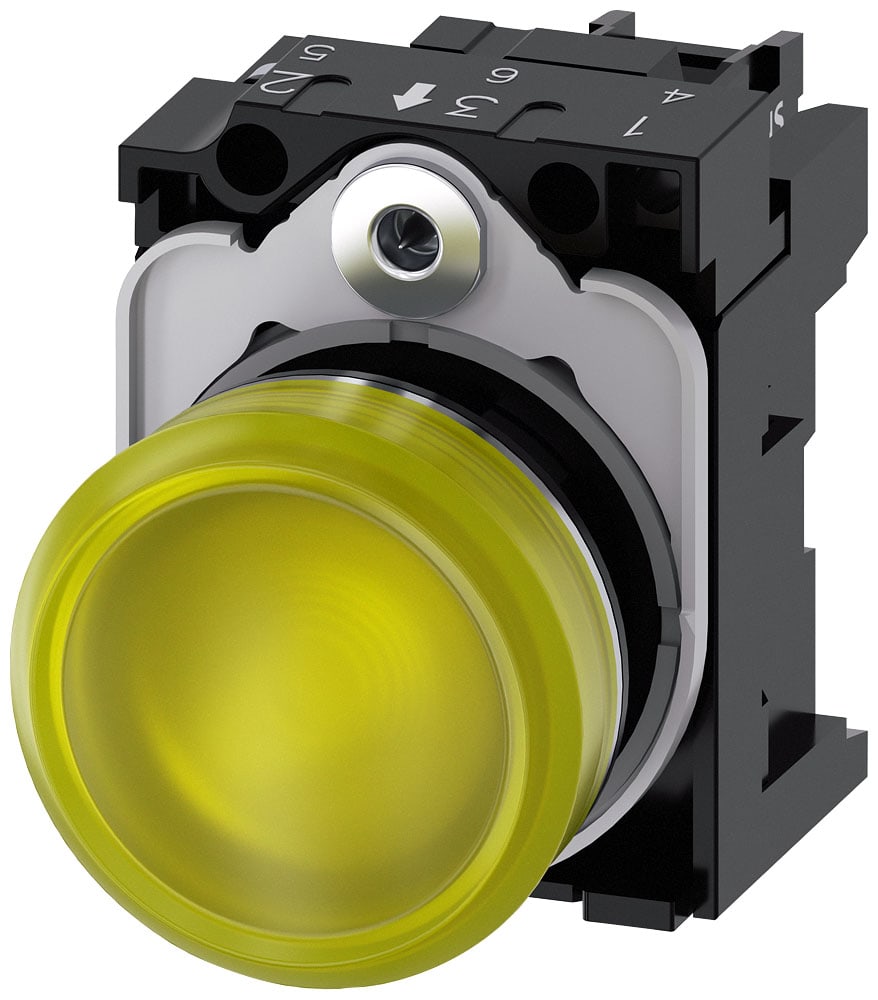 SIEMENS - SIE3SU11536AA301AA0 IND.LUM.GIALLO LENTE LISCIA LED 110V AC