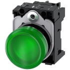 SIEMENS - SIE3SU11566AA401AA0 Indicatore luminoso, 22 mm, rotondo, in metallo lucido, colore verde, gemma, liscia, AC 230 V