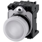 SIEMENS - SIE3SU11566AA601AA0 Indicatore luminoso, 22 mm, rotondo, in metallo lucido, colore bianco, gemma, liscia, AC 230 V