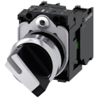 SIEMENS - SIE3SU11502BF601MA0 Selettore, illuminabile, 22 mm, rotondo, in metallo lucido, bianco, 1NO+1NC