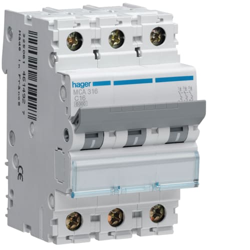 HAGER - HAGMYN363 INTERR. AUTOM. 3P 63A 4.5KA C 3M