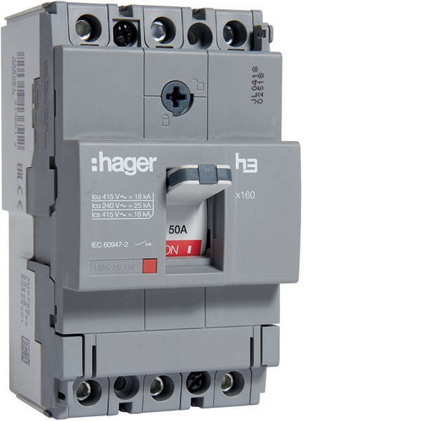 HAGER HAGHDA050L INTERR AUTOM X160 3P 18KA 50A SGANC TM