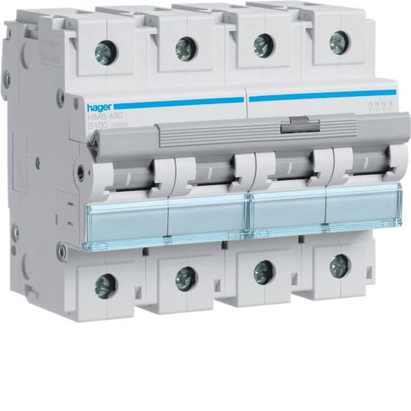 HAGER - HAGHMB490 INTERR. AUTOM. 4P 100A 15KA B 6M