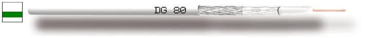 ITALIANA CONDUTTORI - ICODG80VERDE-150 CAVO COAX DG80 BIANCO 2 BANDE VERDE SHR.