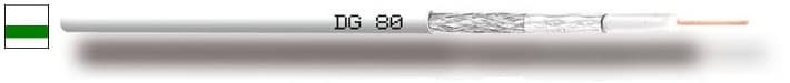 ITALIANA CONDUTTORI - ICODG80VERDE-150 CAVO COAX DG80 BIANCO 2 BANDE VERDE SHR.