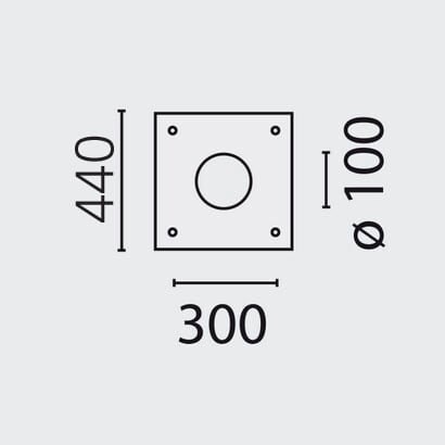 I GUZZINI ILLUMINAZI - IGZ3.1164.000.0 CONTROP.440X440 C/ZANC.D=22 L=650 PER PA