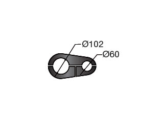 LINEA LIGHT (ILED) - ILD98184 ACCOPIATORE SINGOLO 101/60 RAL7016