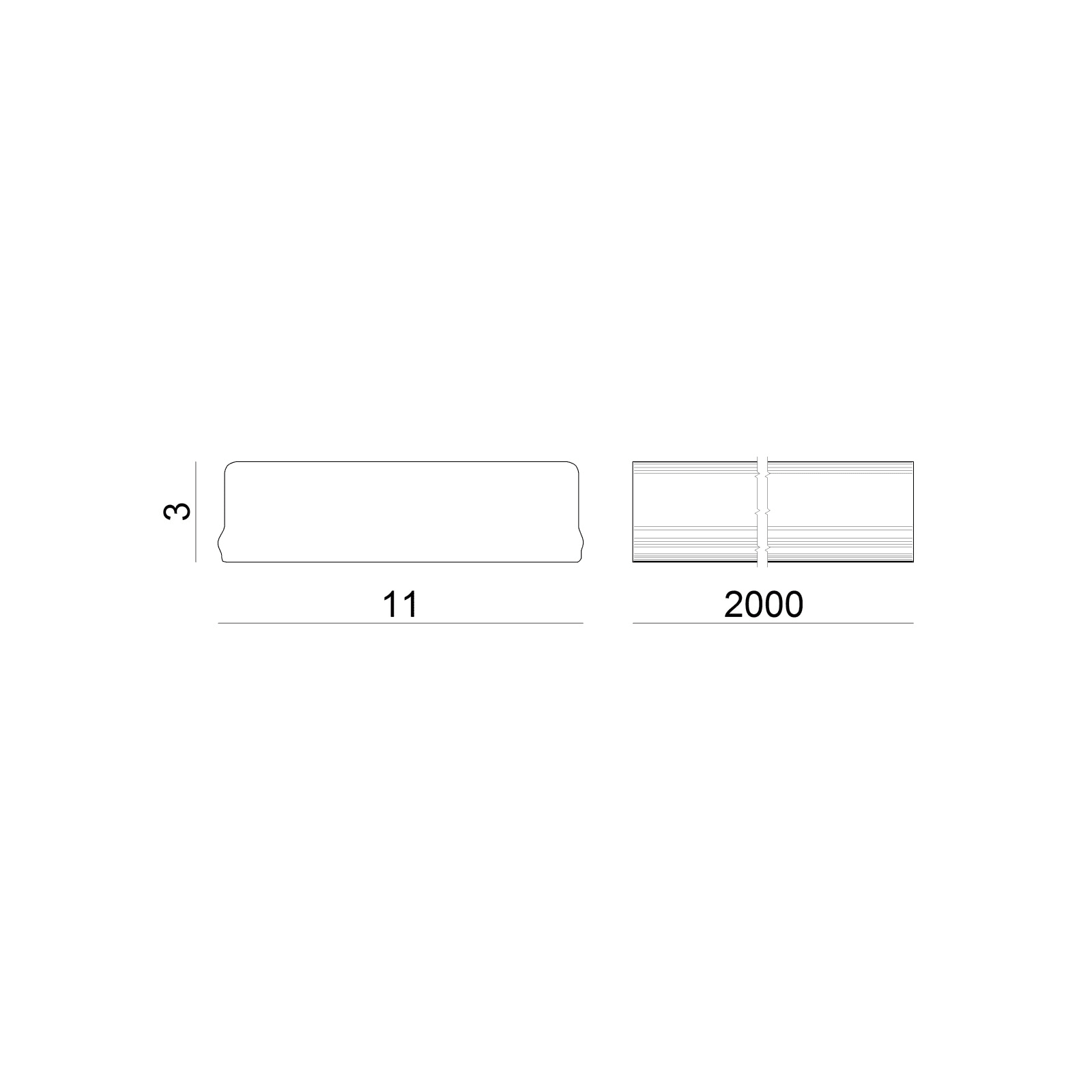 LINEA LIGHT (ILED) ILD98898 COVER PROFILO TRASPARENTE 2M PC