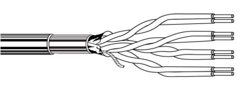ITC INDUSTRIA TECNIC - ITC44FEDPNM100 4 X 2 AWG 24 FTP 5E D.G. PE NERO M.100 F