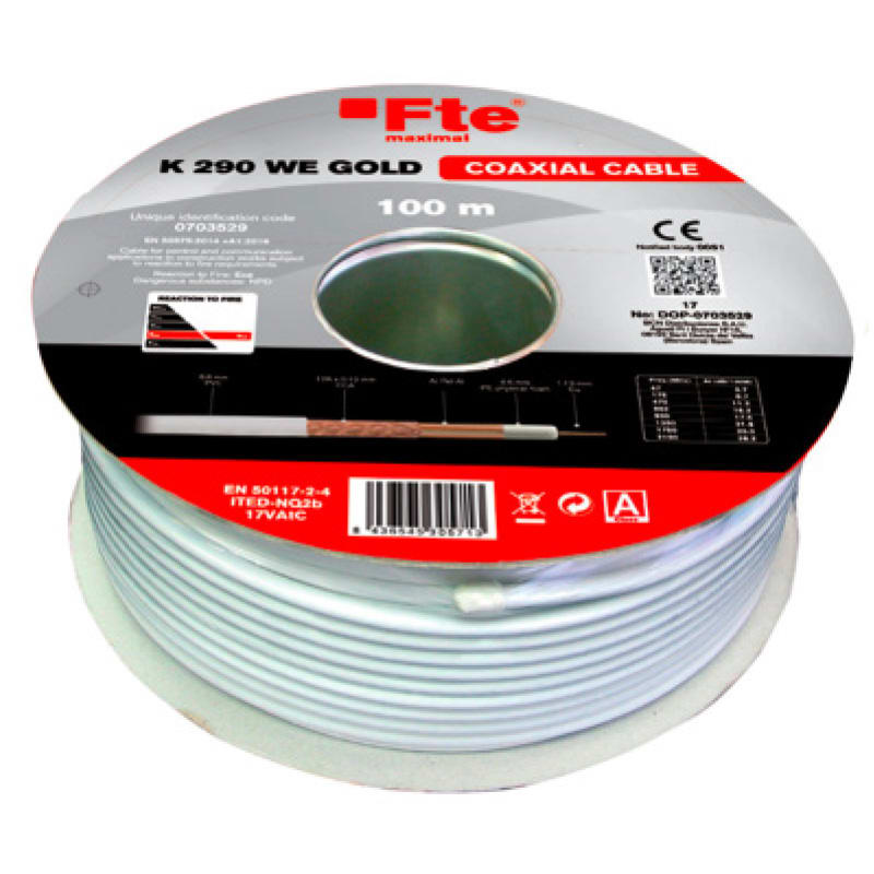 FTE MAXIMAL ITALIA S - FTEK290WEG K290WEG Cavo coax 6,8mm CU PVC Eca 100mt
