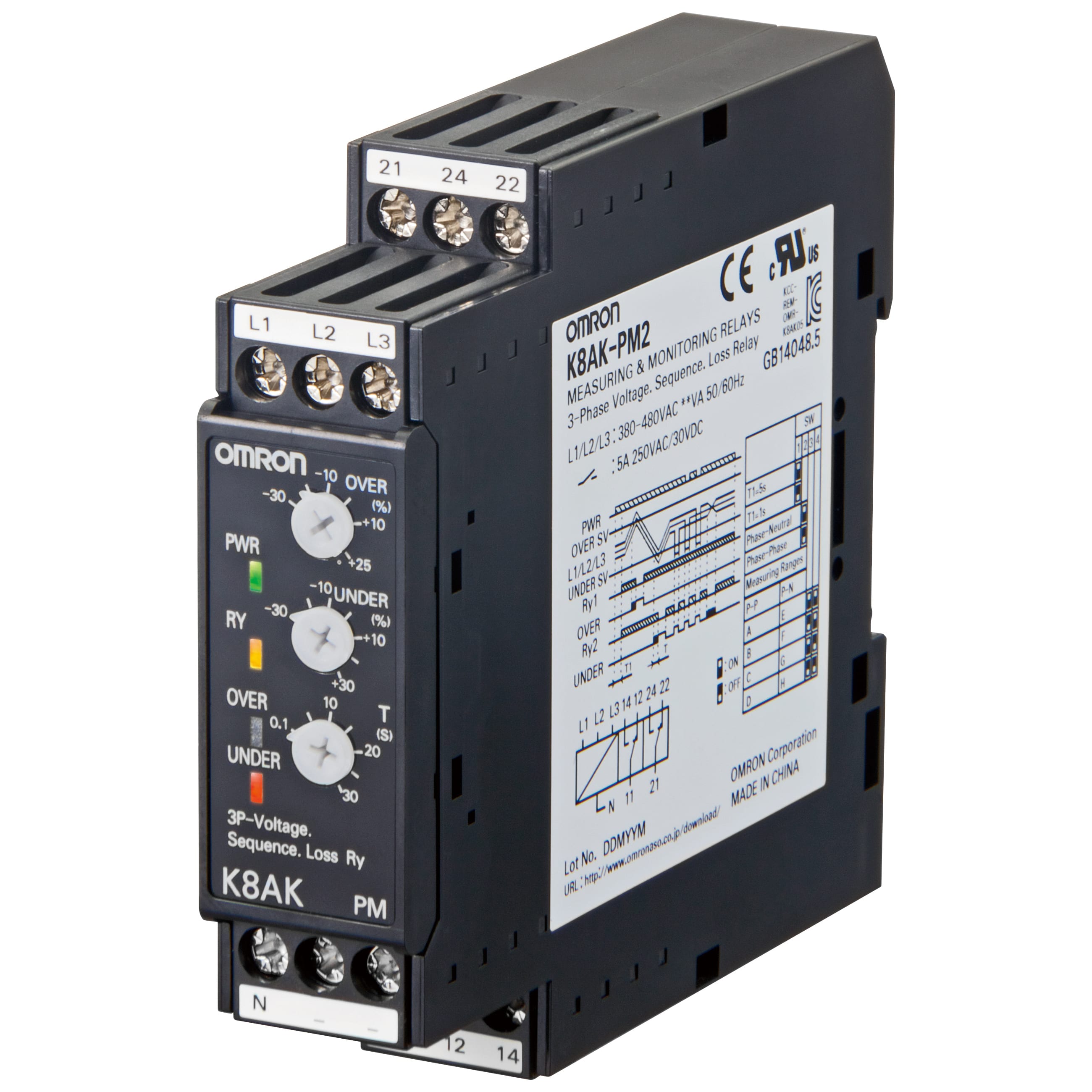 OMRON - OMRK8AKPM2 RELE-CONTR3FAS220/480VSEQMANCFAS,MAXMINV