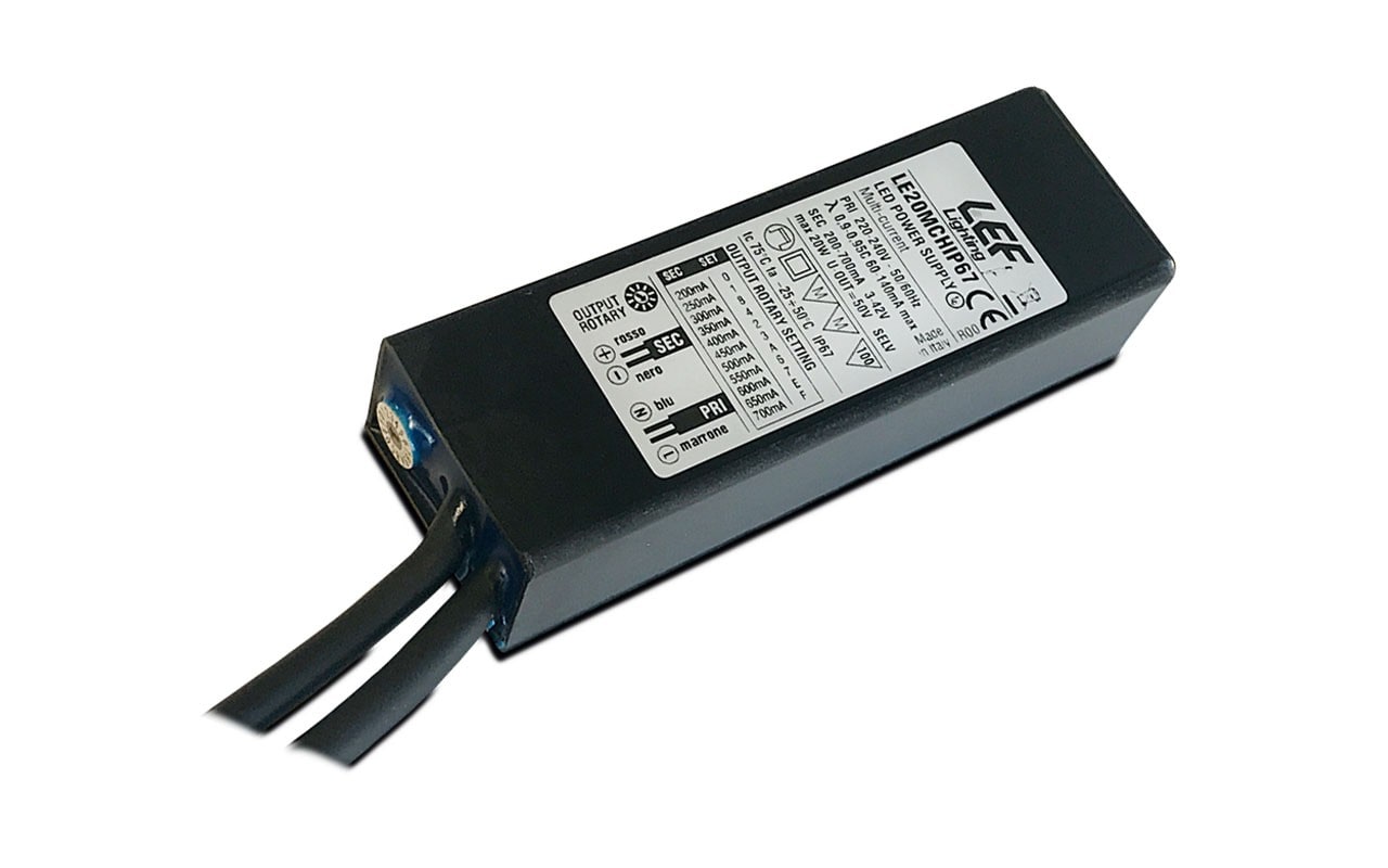 L.E.F. SRL - LEFLE20MCHIP67 ALIM. LED.MULTICORRENTE CC 200?700MA 20W