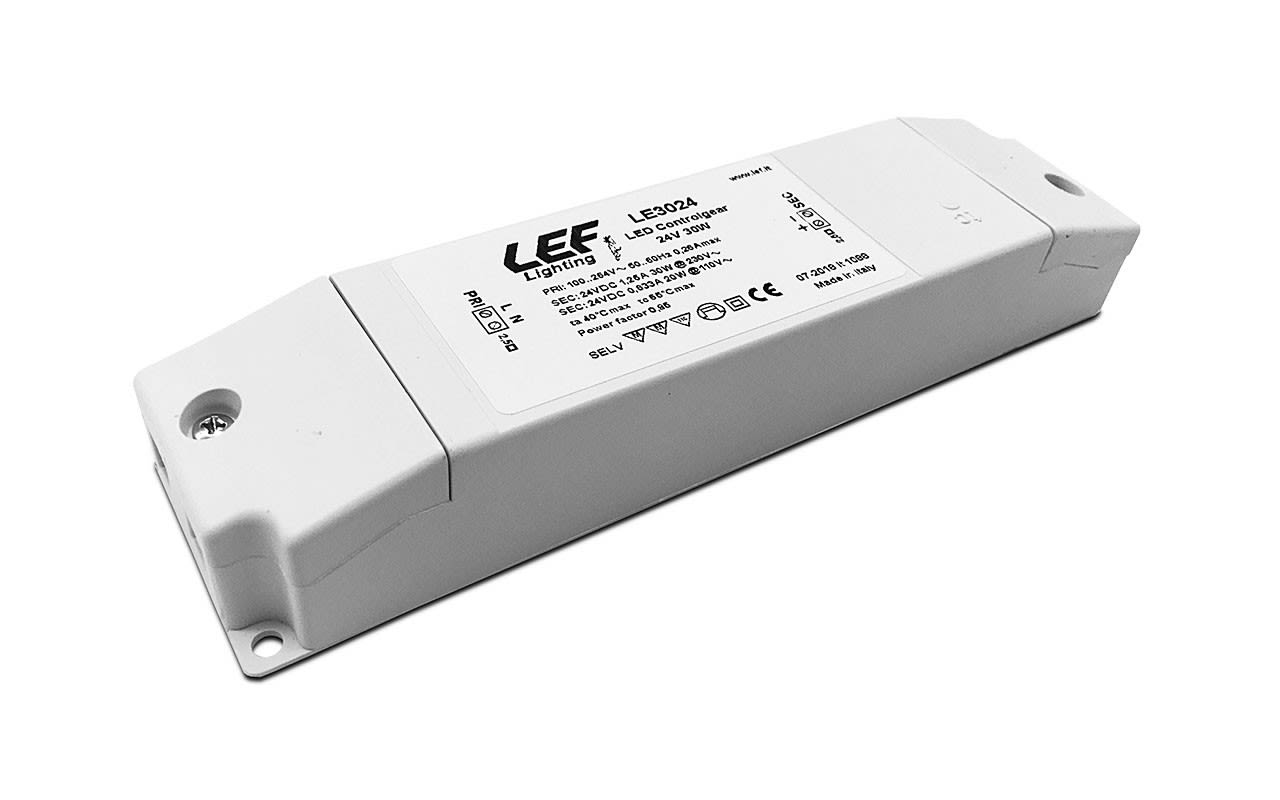 L.E.F. SRL - LEFLE3012 ALIMENTATORE LED TENSIONE COSTANTE 12Vdc 30W IP20 ON/OFF