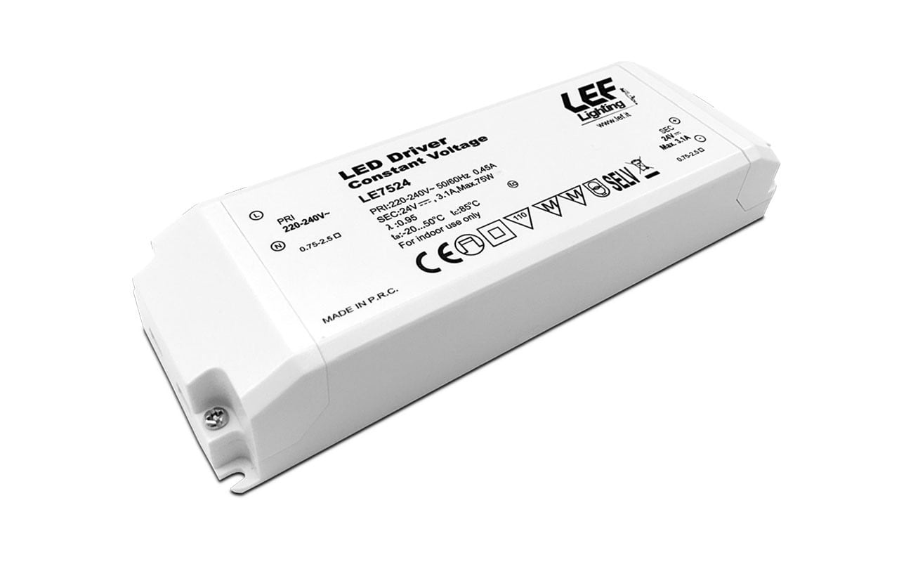 L.E.F. SRL - LEFLE7512 ALIM. LED TENS.COSTANTE 75W 12VDC IP20