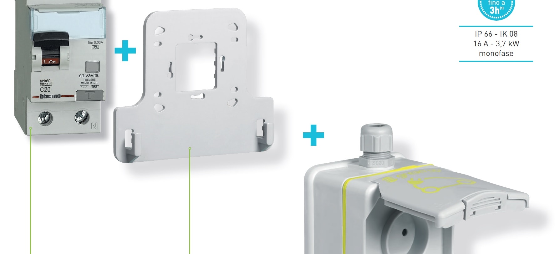 LEGRAND LEG059060 KIT FISSAGGIO PARETE GREEN UP METALLO