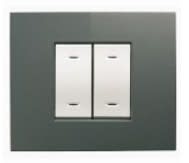 BTICINO (LEGRAND) - LEG682601 VELA QUADRA-PLACCA ANTRACITE 2 MODULI